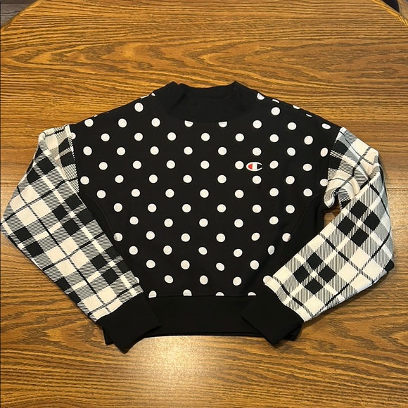 Champion Reverse Weave Polka Dot Crop Length Sweatshirt - Picture 2 of 11
